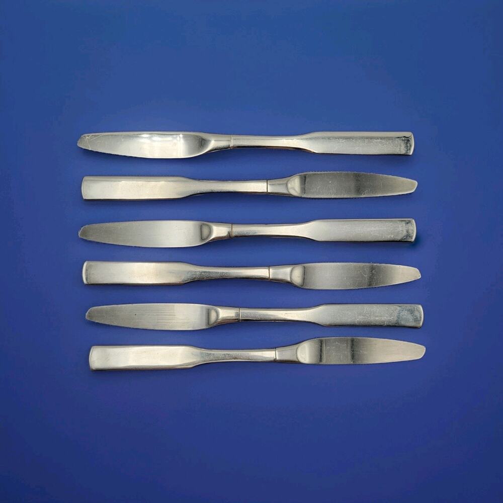 Oneida Antares Flatware Stainless Set 6 Pcs Dinner Knives Discontinued Vintage